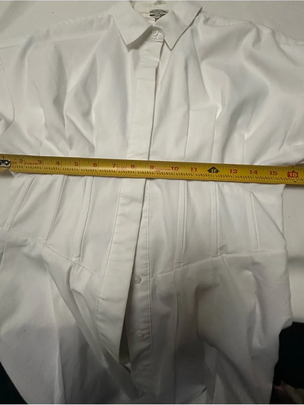 Express Fit & Flare Shirt Dress Pocket Mini corset-style waist balloon Sleeve XS